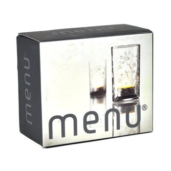 MENU - Telysholder med frostet mønster, sett med 2 (1 sett)