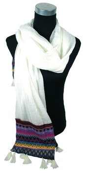 Luksus Ibiza-look Skjerf Krem (1 stk)