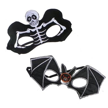 Skrekkmaske (Skjelett eller Flaggermus) - 12 stk.