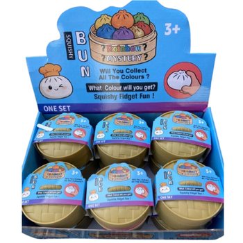 RAGE - Squishy Bun Dumplings STORE (M&aring;l 8.5 x 8.5 x 4.8 cm) - Viral 2026 Fidget Toy (12 stk.)