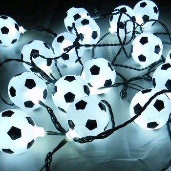Lysslynge Fotball SVART/HVIT med 10 lamper (9 stk.)