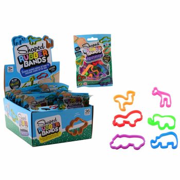 6-DELERS RUBBER BANDS-SETT VILLE DYR I DISPLAY (36 stk.)