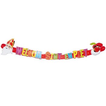 Velkomstguirlander Sint & Piet 124 cm (12 stk.)