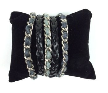 Armbånd Svart/Grå - Ibiza-stil (1 stk.)