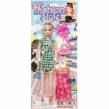 FASHIONDUKKE MED KJOLE PÅ KORT (12 stk.)