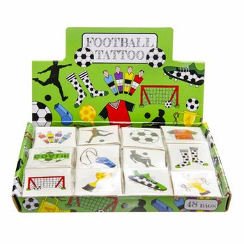 Fun Tattoos Fotball - Display med 48 Pakker (12 Tatoveringer per pakke)