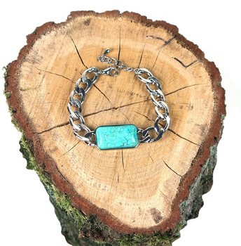 Armbånd i Ibiza-stil Sølvlook Blå (1 stk)