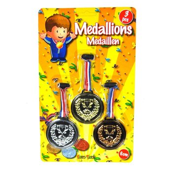 3-delers medaljesett på kort (12 stk.)