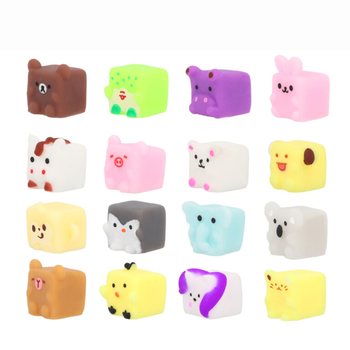 FISKEDAM SQUISHY - CUBE ANIMALS - I DISPLAY (96 stk.)