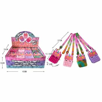 UNICORN / ENHJ&Oslash;RNING POP-IT VESKE I DISPLAY (24 stk.)