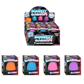 SQUEEZE GUM DROP - MED SUGAR-FYLL - I DISPLAY (12 stk.)