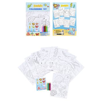 STORT FARGELEGGINGSSETT - MODELL: SEA LIFE - Mål 22x30x1 CM (12 stk.)