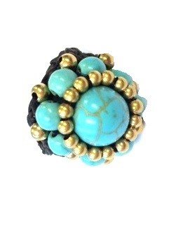 Ibiza-ring med turkis stein | Boho-ring