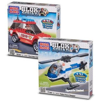 MEGA BLOKS - BRANNPATRULJE-SUV & POLITIHELIKOPTER (2 stk.)