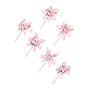 CUPCAKE-PINNER TIL F&Oslash;DSEL - ROSA BARNEVOGN (12 stk.)