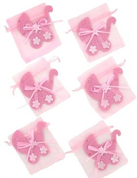 Gavepose til F&oslash;dsel - Babyrosa (12 stk.)
