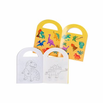 Dinosaur Maleb&oslash;ker med Klistremerker (48 stk.)