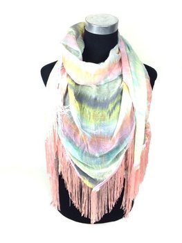 Skjerf Mint/Rosa med Frynser - Ibiza-stil (1 stk.)