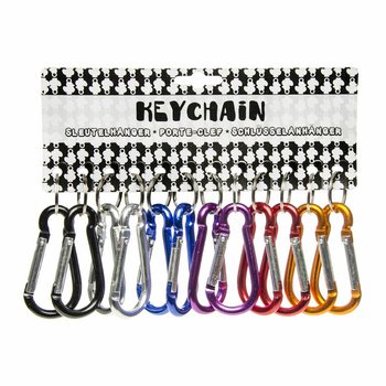FARGERIKE KARABINKROK NØKKELRINGER (48 stk.)
