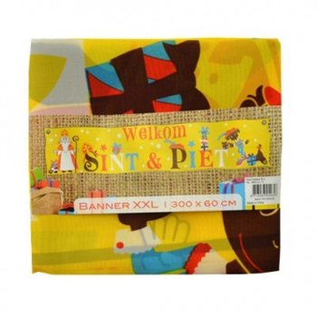 VELKOMSTBANNER SINTERKLAAS & PIET XXL 300 X 60 CM (7 stk.)