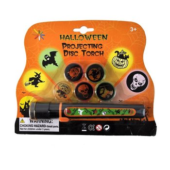Halloween projeksjonslommelykt p&aring; kort (med 6 linser)