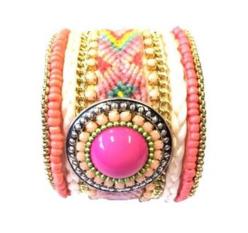 Luksus Bredt Armbånd Laks/Rosa (1 stk.)