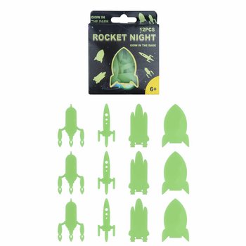 GLOW IN THE DARK RAKETT ROMFART FOR TAKET I DISPLAY (24 stk)