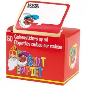 50 SINTERKLAAS GAVEKLISTREMERKER P&Aring; RULL (10 pakker)