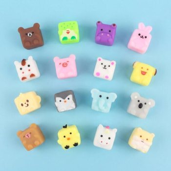 FISKEDAM SQUISHY - CUBE ANIMALS - I DISPLAY (96 stk.)