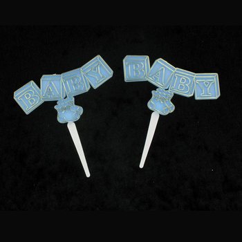 F&Oslash;DSEL CUPCAKEPINNE - BABYBL&Aring; (12 stk.)