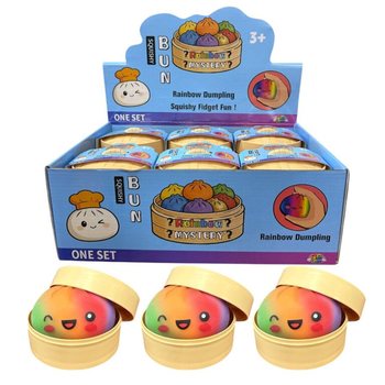 RAGE - RAINBOW Squishy Bun Dumplings STOR (8.5 x 8.5 x 4.8 Cm) - Viral 2026 Fidget Toy (12 stk.)
