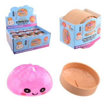 RAGE - Squishy SUGAR EDITION Bun Dumplings LITEN (5.3 x 5.3 x 4.1 cm) Viral 2026 Fidget Toy (24 stk.)