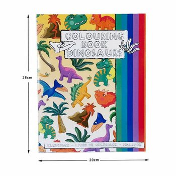 A4 - Dinosaur fargeleggingsbok 21x28 cm med klistremerker (12 stk.)