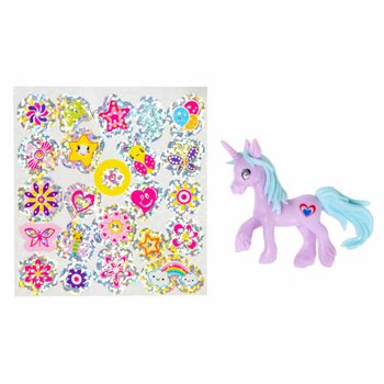 POCKET UNICORN - ENHJ&Oslash;RNING + KLISTREMERKER I GAVEPPOSE - I DISPLAY (24 stk.)