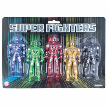 SUPER FIGHTERS - 5 Actionfigurer på Kort (6 stk.)