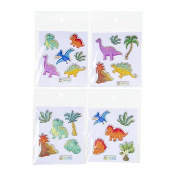 GLITTERKLISTREMERKER - MODELL: DINOSAUR (100 stk.)