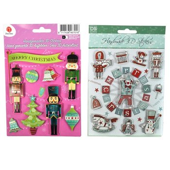 Assorterte 3D Julestickers (6 stk.)