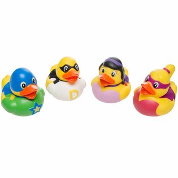 Mix Badeender Superhelter - 5x5 cm (4 stk.)