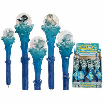 Sea Life Sjødyr Kulepenner med Glitter (Display på 12)