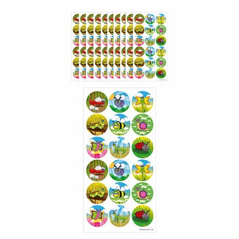 FUN STICKERS - INSEKTER - 18 KLISTREMERKER PER ARK (10 stk.)