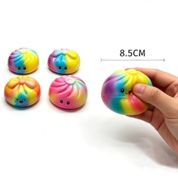 RAGE - Squishy RAINBOW Bun Dumplings STOR - PU FOAM (12 stk)