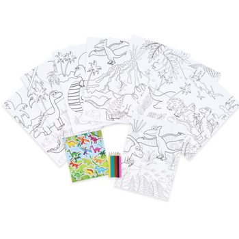 STORT FARGELEGGINGSSETT - MODELL: DINOSAUR - M&aring;l 22x30x1 CM (12 stk)