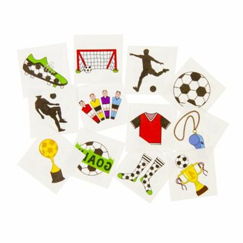 Fun Tattoos Fotball - Display med 48 Pakker (12 Tatoveringer per pakke)