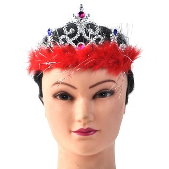 S&oslash;lvfarget Prinsessekrone med Plysj - Modell 4 (12 stk.)