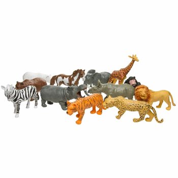 STORE VILDE DYR - LEKEFIGURER I DISPLAY (12 stk.)