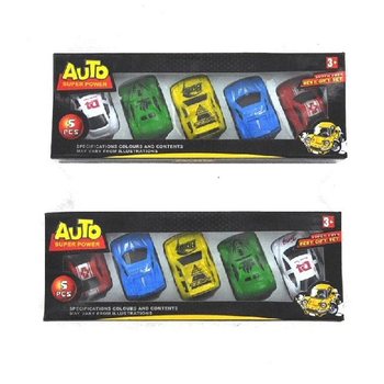 5 Mini Pull Back-biler i Eske (3 stk.)