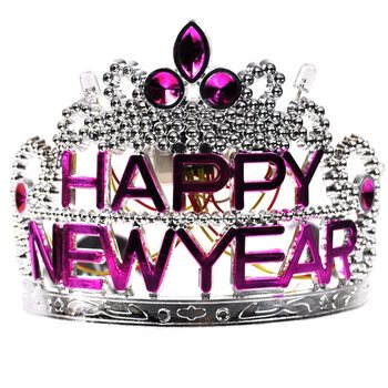 HAPPY NEW YEAR krone med belysning (10 stk.)