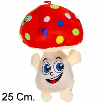 STOR PLYSJSOPP MED ANSIKT - 25 CM - MIKS FARGER (6 stk.)