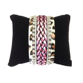 Bredt Ibiza-armbånd Tiger Rosa (1 stk)