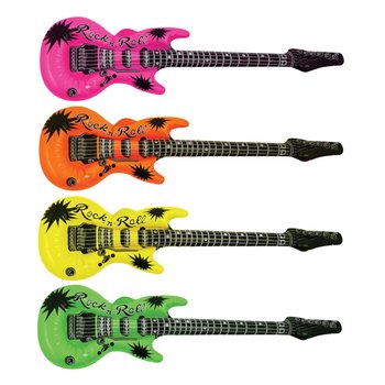 Oppbl&aring;sbar Gitar Neon Mix - 95cm (12 stk.)